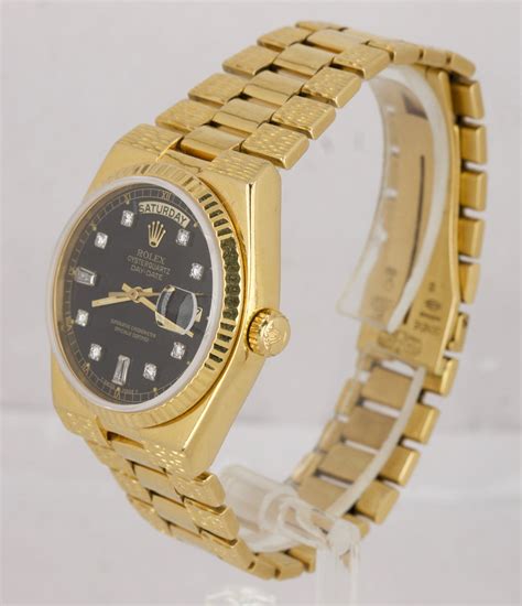 rolex 19018 gold black diamond|rolex quartz vintage.